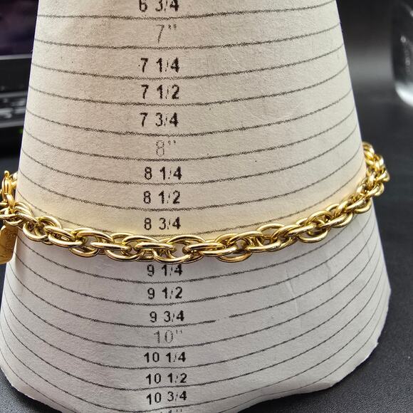 Monet Twisted Gold Tone Chain Anklet Large Bracelet Vintage Costume Jewelry - Picture 4 of 7